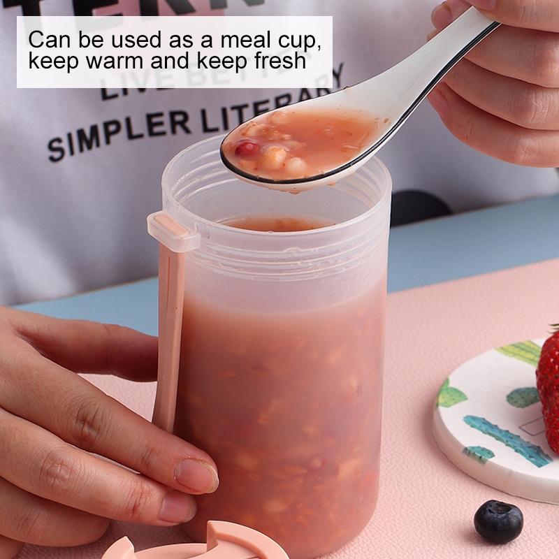 Portable Leakproof Kids Water Cup with Scale Silicone Handle Breakfast Drinking Cup