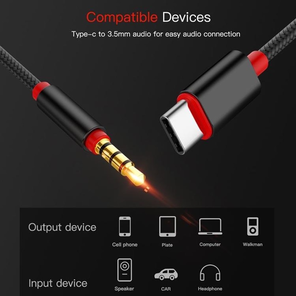 Type C To 35mm Audio Adapter Cable For Microphone Recording And Live Streaming 3