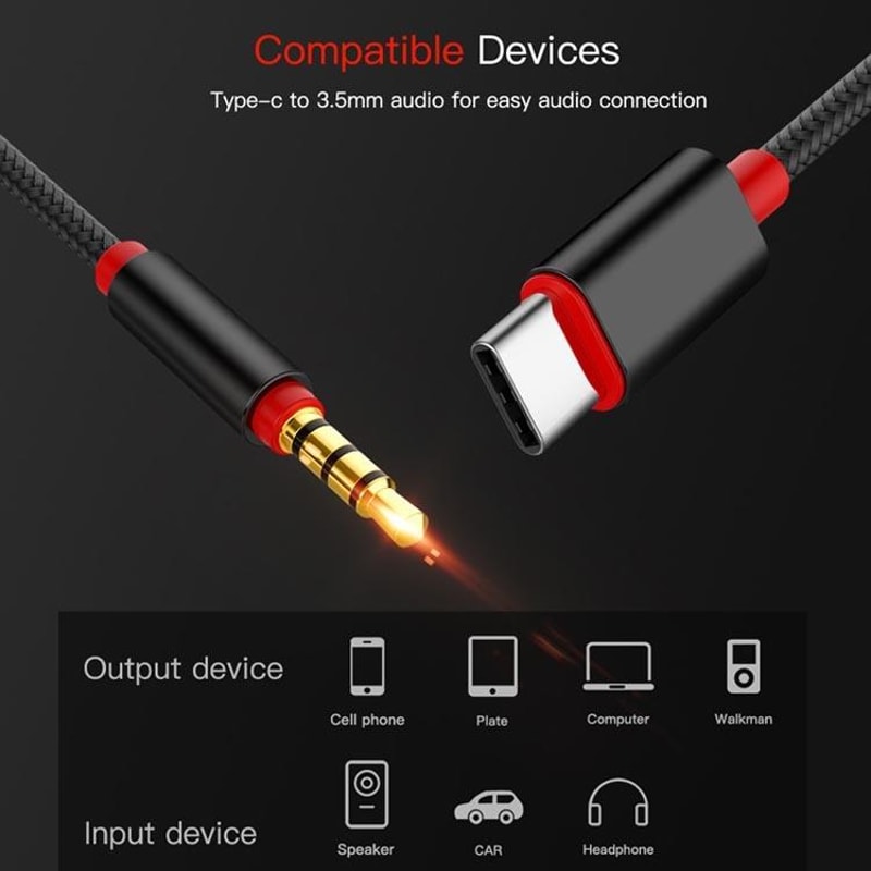 Type C To 35mm Audio Adapter Cable For Microphone Recording And Live Streaming 3