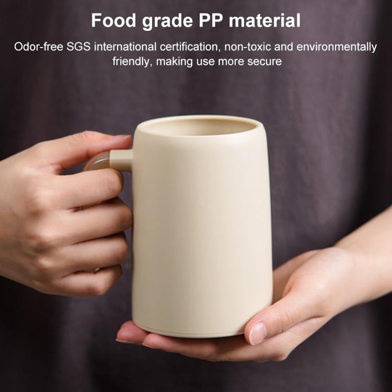 Portable Transparent Handle Mouthwash Cup Blue Bathroom Rinse Drinking Cup 5