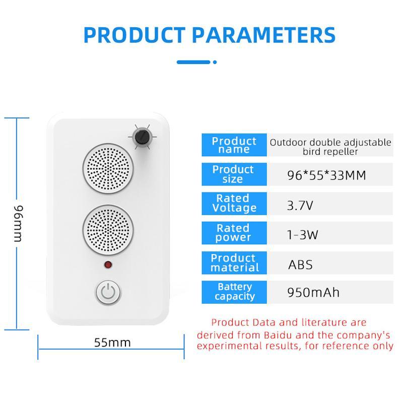 USB Rechargeable Ultrasonic Animal Repeller Outdoor Bird Deterrent Device 1