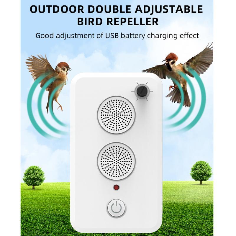USB Rechargeable Ultrasonic Animal Repeller Outdoor Bird Deterrent Device 4