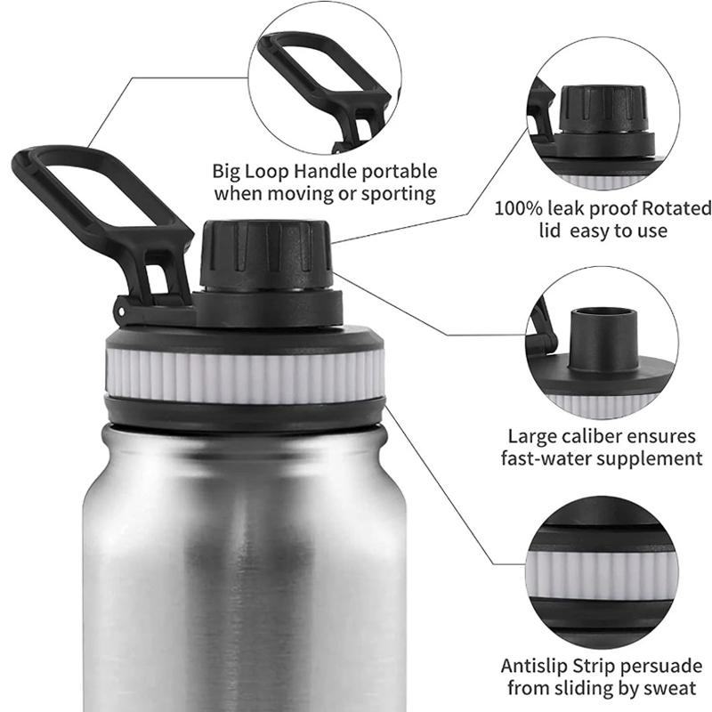 Stainless Steel Insulated Water Bottle Large Capacity Leakproof Outdoor Sports Kettle 4