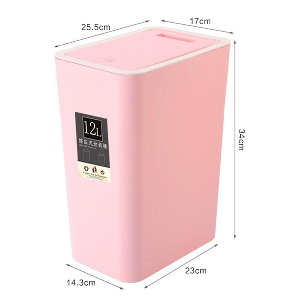 Rectangular Press Type Covered Trash Can Kitchen Sorting Bin 2