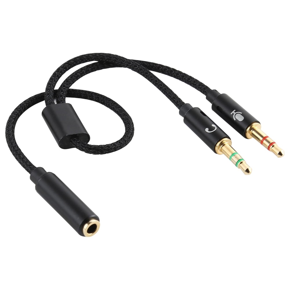 2 In 1 Audio Splitter Headphone Mic Adapter Braided AUX Cable 5