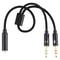 2 In 1 Audio Splitter Headphone Mic Adapter Braided AUX Cable 7