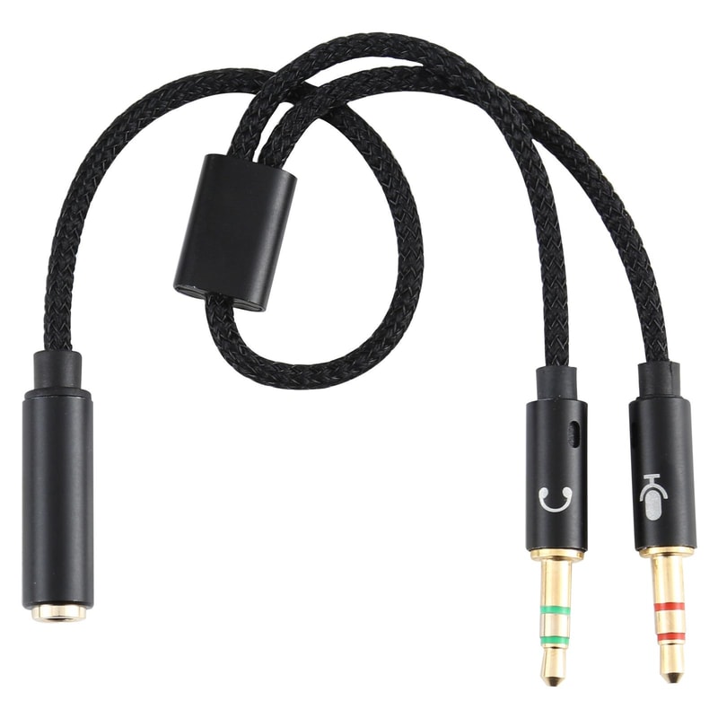 2 In 1 Audio Splitter Headphone Mic Adapter Braided AUX Cable 7