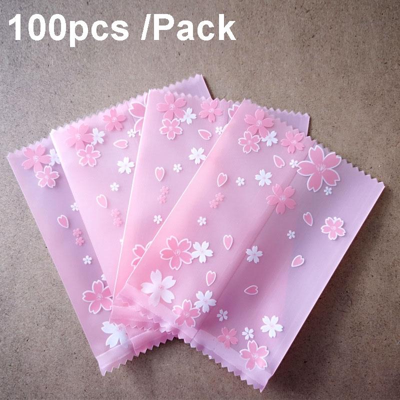 Cherry Blossom Frosted Cookie Bags SelfSeal Bakery Packaging For Treats Gifts 0