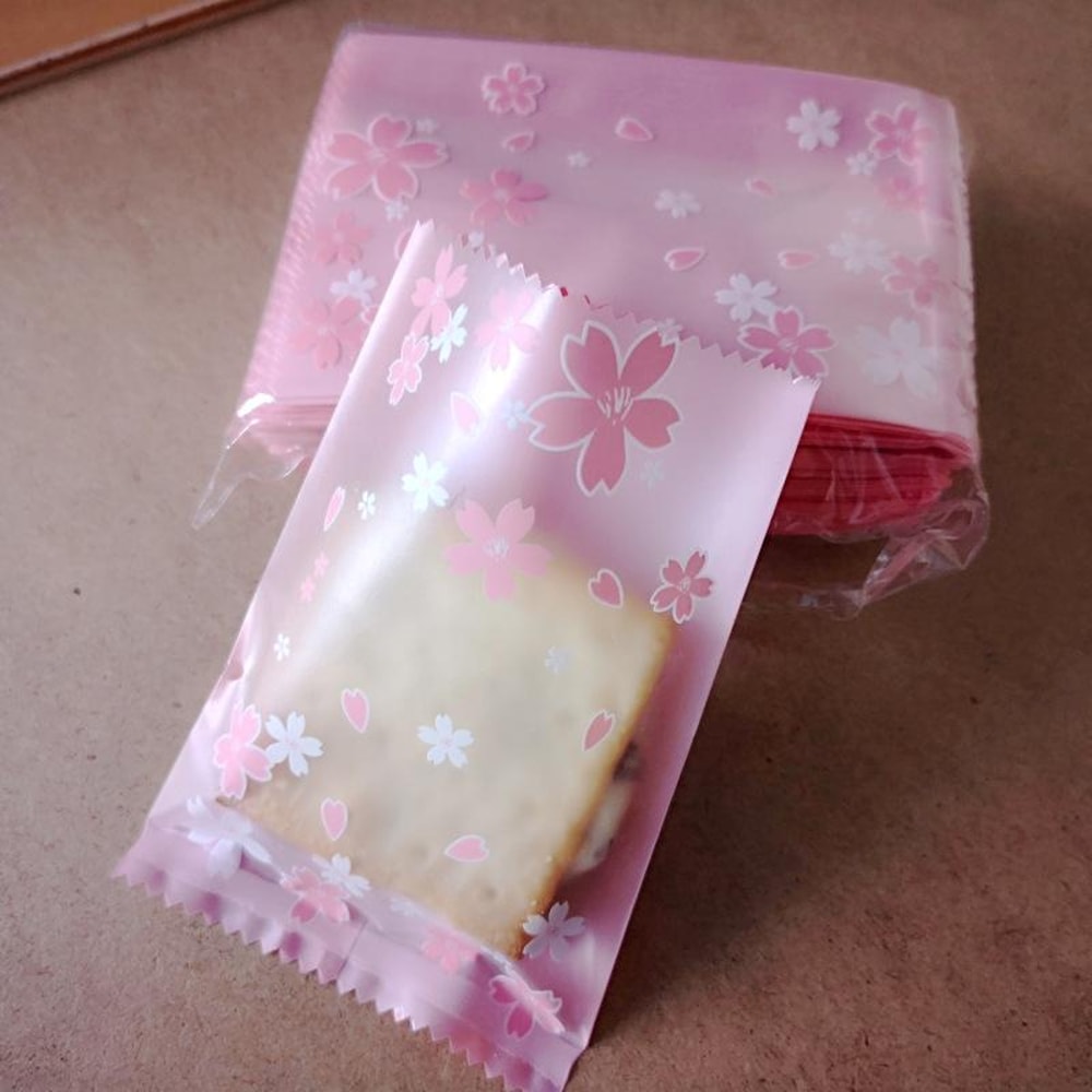 Cherry Blossom Frosted Cookie Bags SelfSeal Bakery Packaging For Treats Gifts 2