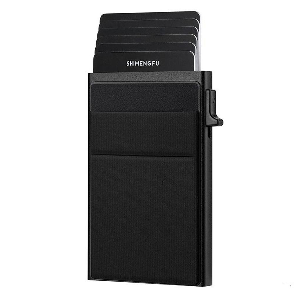 Slim RFID Blocking Metal Wallet Pop Up Card Holder For Men Minimalist Business Card Case 5