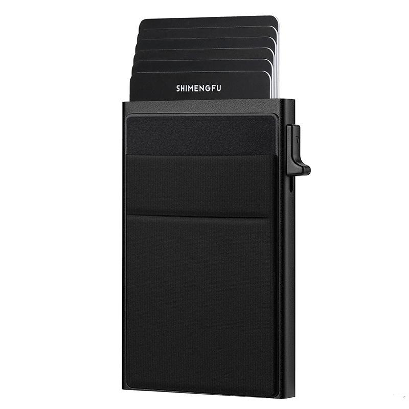 Slim RFID Blocking Metal Wallet Pop Up Card Holder For Men Minimalist Business Card Case 5