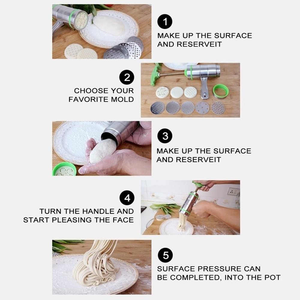 Handheld Manual Noodle Maker Stainless Steel Pasta Press 9