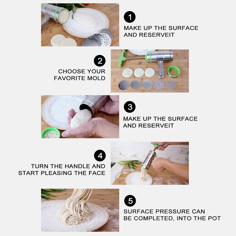 Handheld Manual Noodle Maker Stainless Steel Pasta Press 9