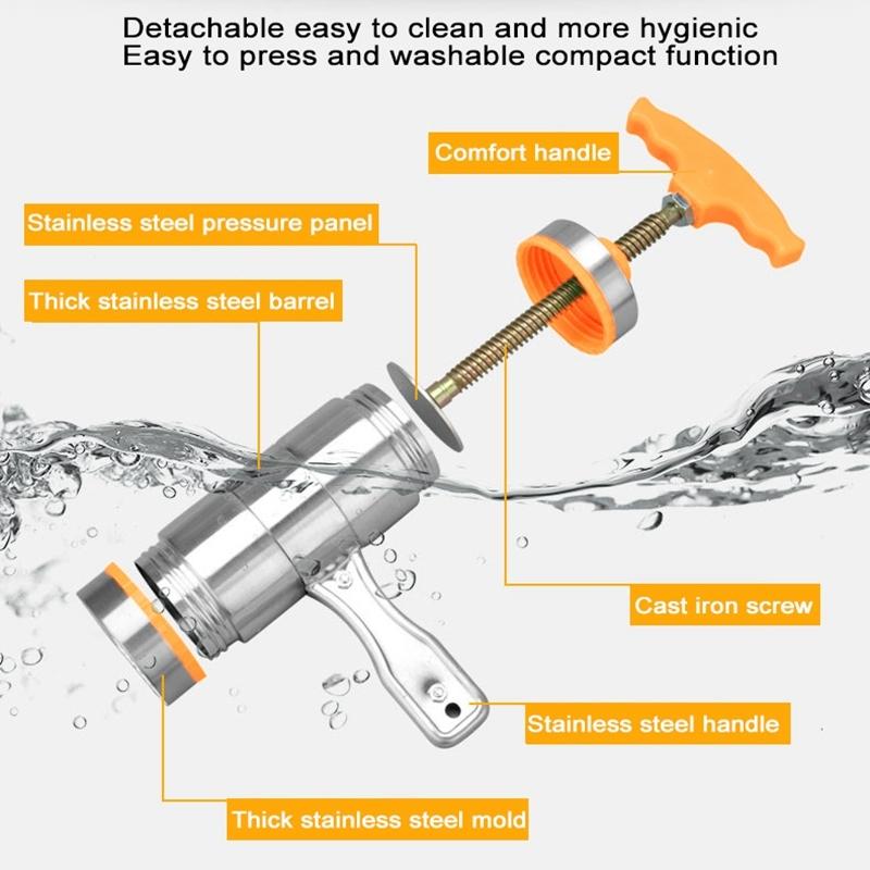 Handheld Manual Noodle Maker Stainless Steel Pasta Press 5