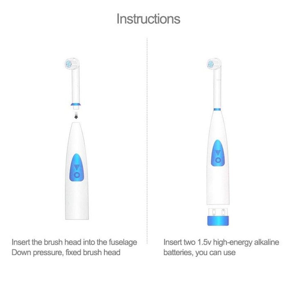 Rotary Electric Toothbrush Set with Waterproof Design & Replacement Brush Heads
