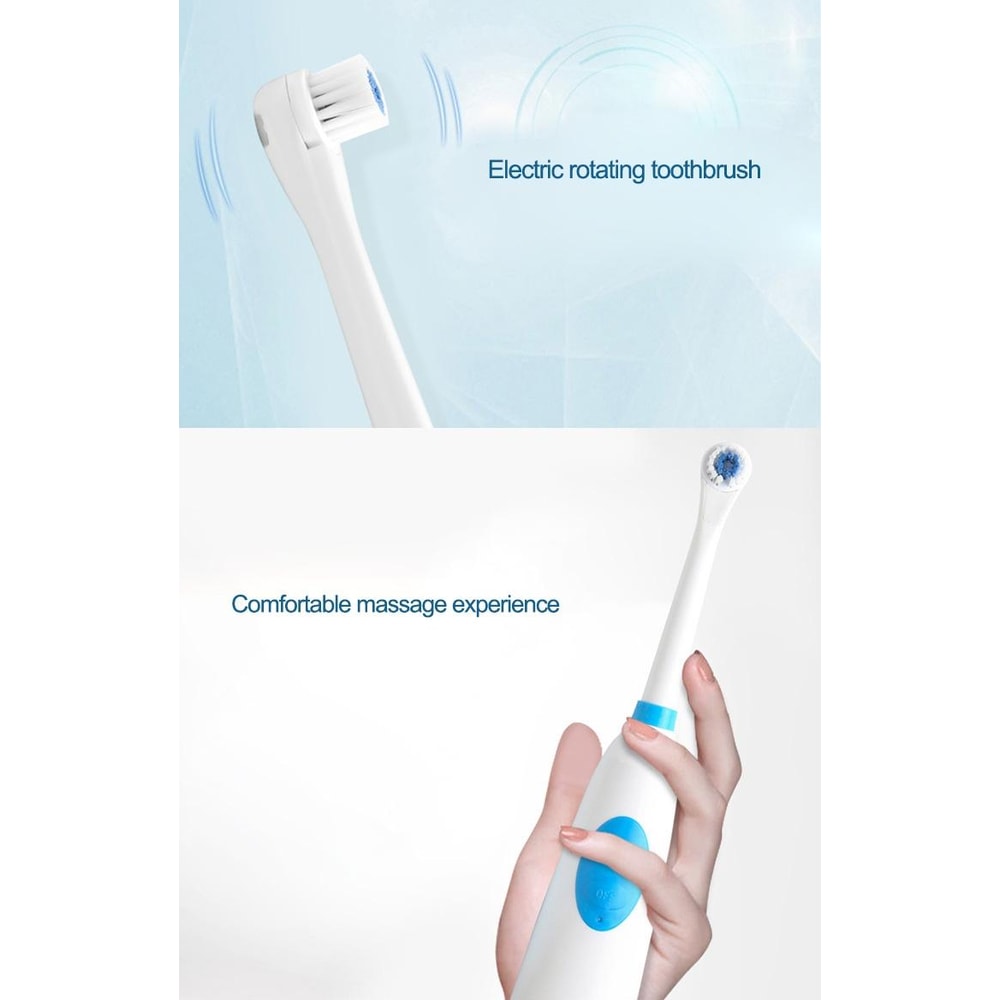 Rotary Electric Toothbrush Set with Waterproof Design & Replacement Brush Heads