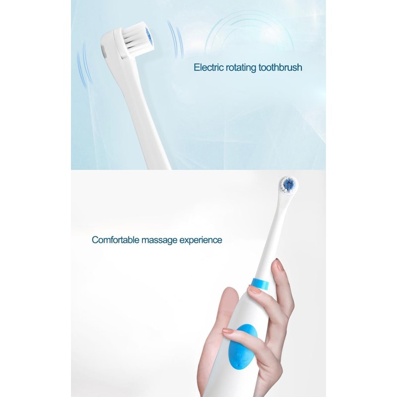 Rotary Electric Toothbrush Set with Waterproof Design & Replacement Brush Heads