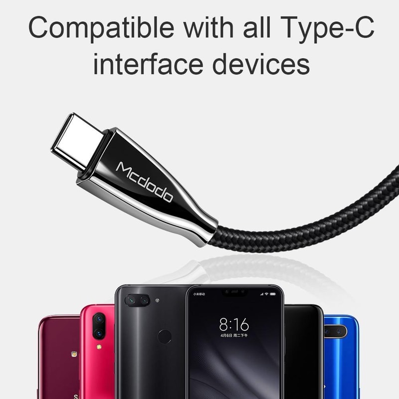60W USB C To USB C Cable 3A Fast Charging Nylon Braided 8