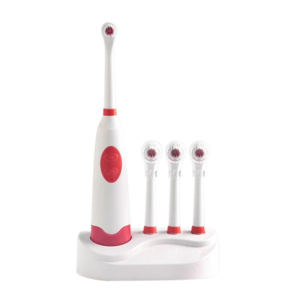 Rotary Electric Toothbrush Set with Waterproof Design & Replacement Brush Heads