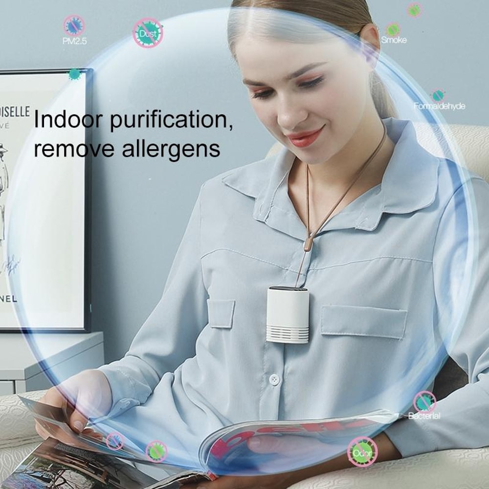 Hanging Neck Negative Ion Air Purifier Portable Personal Air Cleaner for Everyday Fresh Air Support