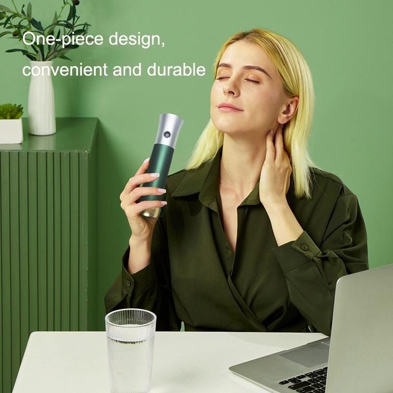 Portable Nano Mist Sprayer Facial Moisturizing Device USB Rechargeable Skin Hydration Sprayer Green