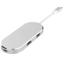6 in 1 usb c hub with 4k hdmi, sd/tf card reader & dual usb ports for laptop and macbook