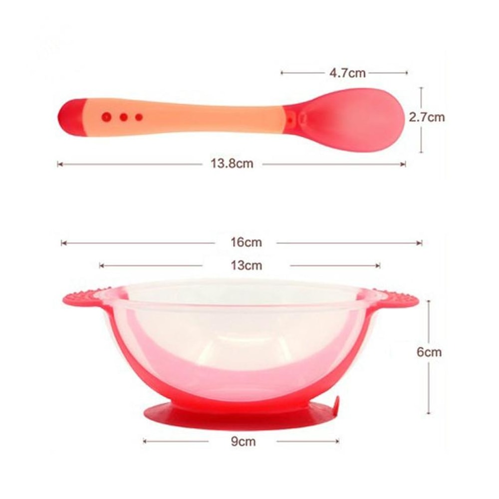 3in1 Baby Feeding Set With Suction Bowl Temperature Sensing Spoon For Easy Mealtime Training 1