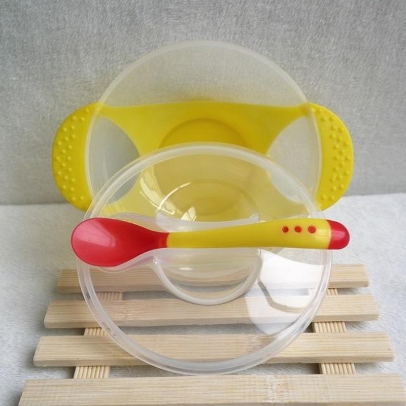 3in1 Baby Feeding Set With Suction Bowl Temperature Sensing Spoon For Easy Mealtime Training 6