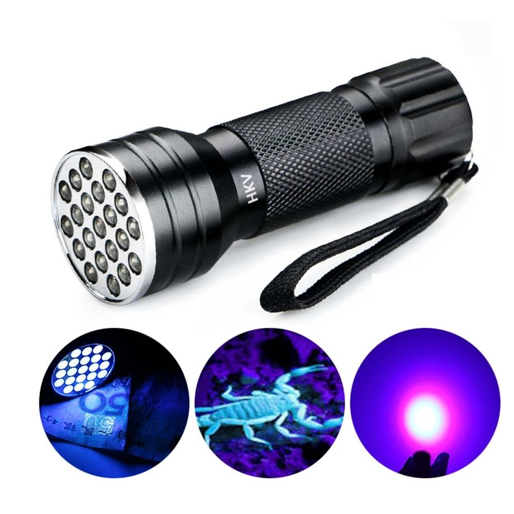 UV Flashlight for Pet Stains 21 LED 395nm Blacklight Urine Detector & Currency Checker