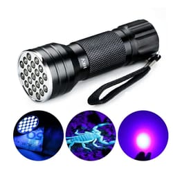 uv flashlight for pet stains 21 led 395nm blacklight urine detector & currency checker