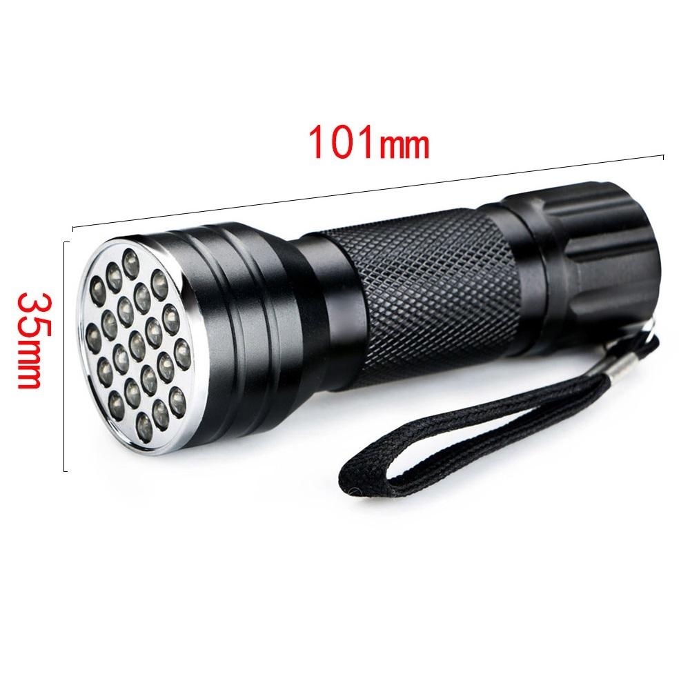 UV Flashlight for Pet Stains 21 LED 395nm Blacklight Urine Detector & Currency Checker