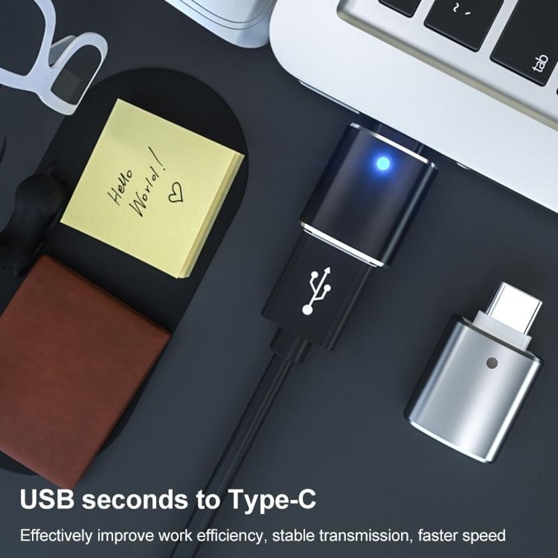 USB C OTG Flash Drive Adapter Portable USB To Type C Memory Reader Gold 3