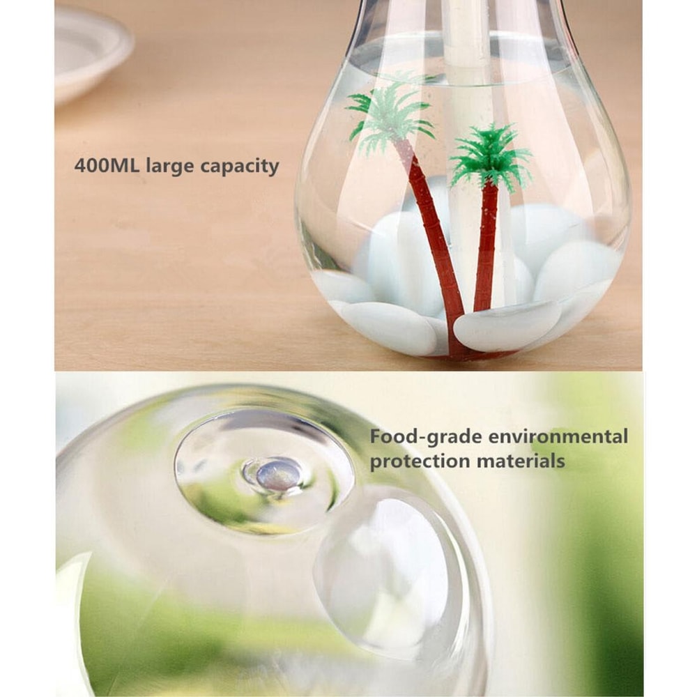 Bulb Shape Aromatherapy Humidifier Essential Oil Diffuser Portable Air Humidifier LED For Home Offi 10