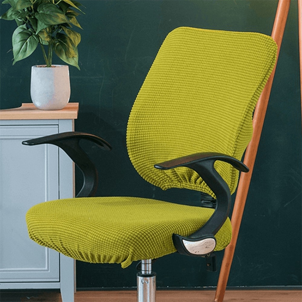 Stretch Office Chair Cover Set With Seat Cushion Protector Soft Elastic Desk Chair Slipcover 4