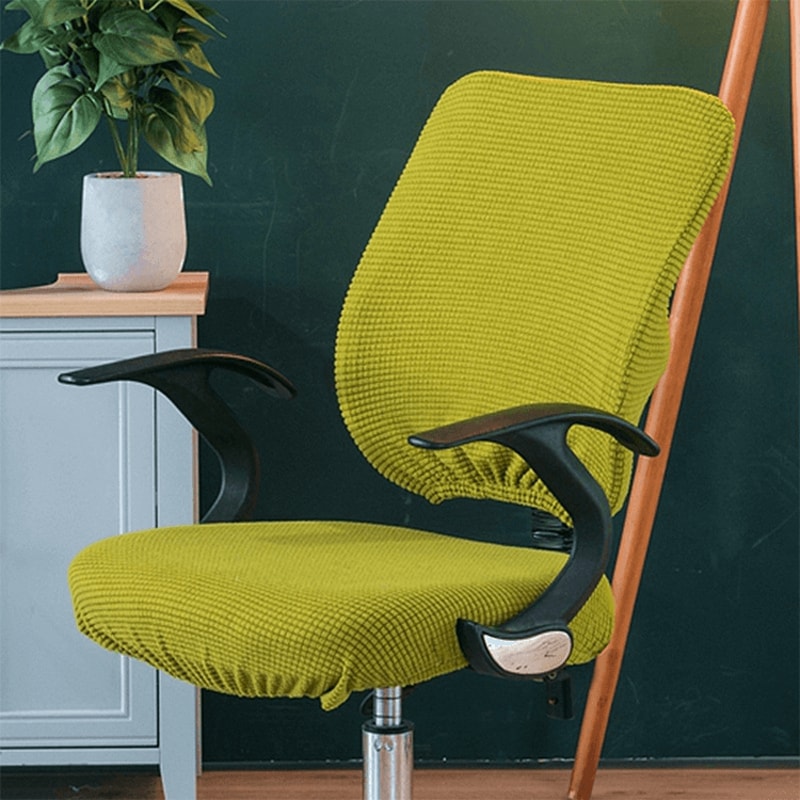 Stretch Office Chair Cover Set With Seat Cushion Protector Soft Elastic Desk Chair Slipcover 4