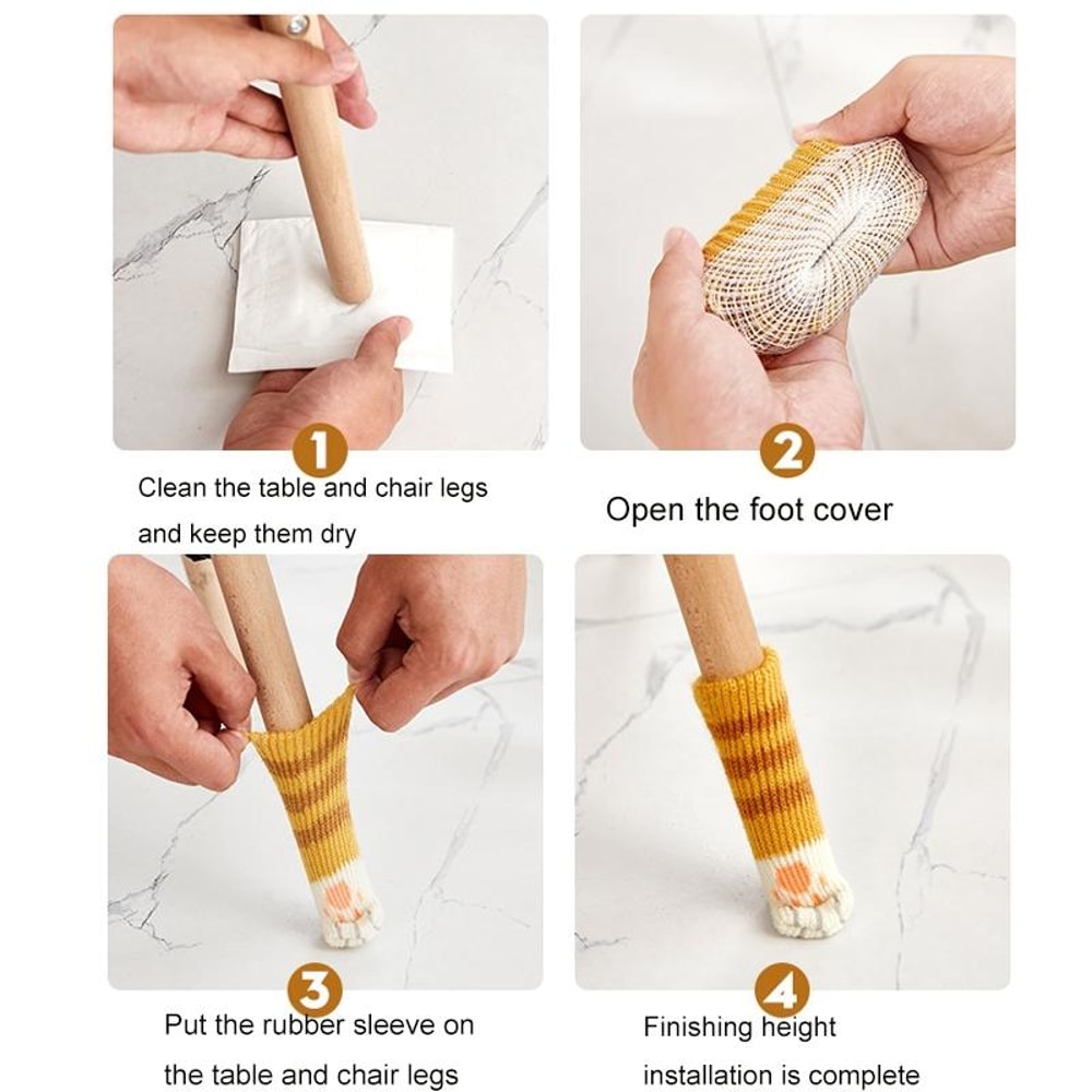 Cat Paw Chair Leg Covers Anti Scratch Furniture Leg Protectors Floor Protection Socks 5