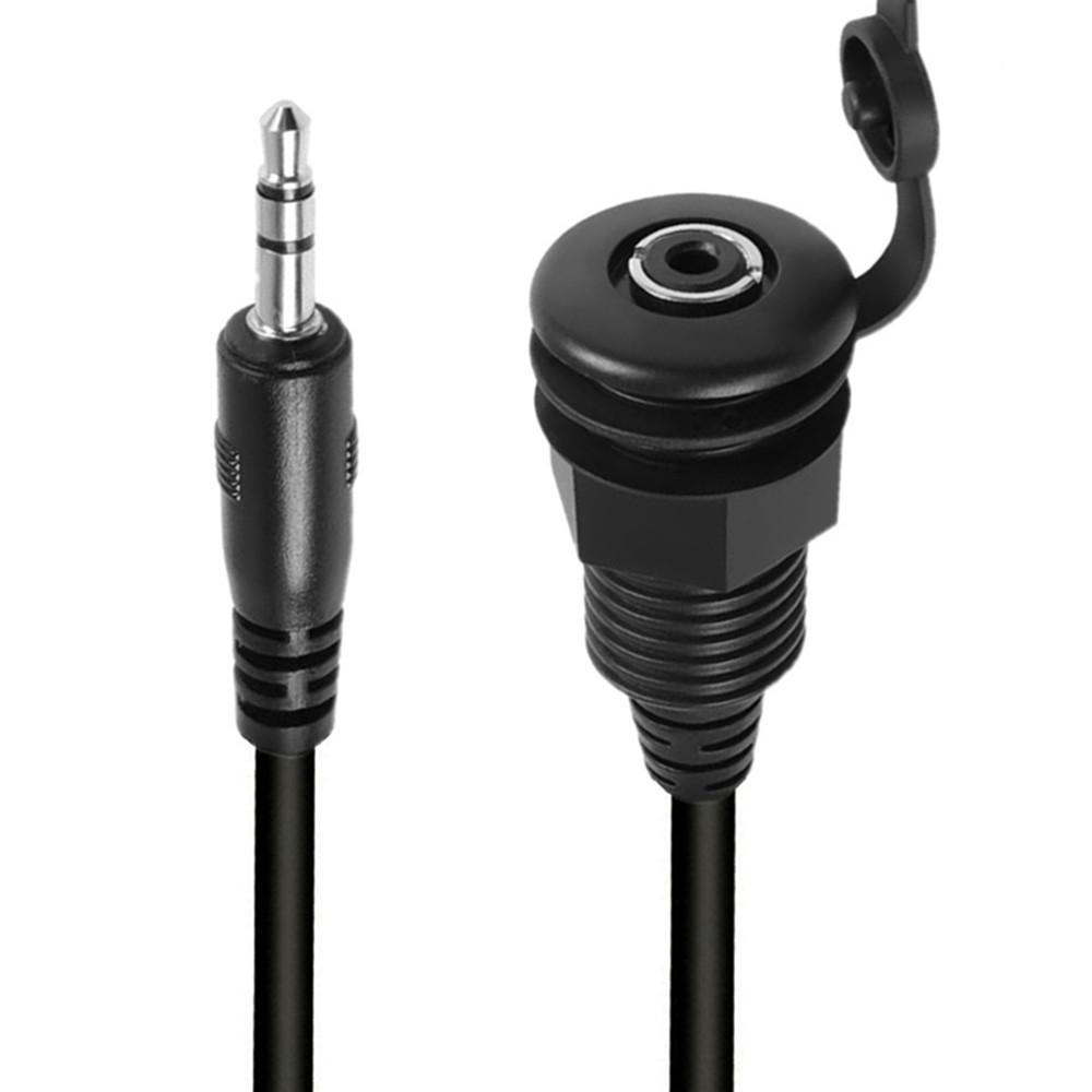 35mm Panel Mount Audio Cable With Threaded Jack Waterproof Audio Extension Cable For Car Marine Ste 0