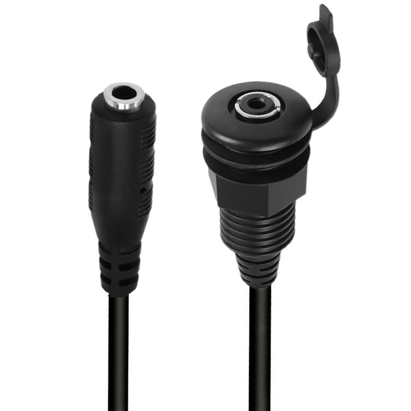 35mm Panel Mount Audio Cable With Threaded Jack Waterproof Audio Extension Cable For Car Marine Ste 5