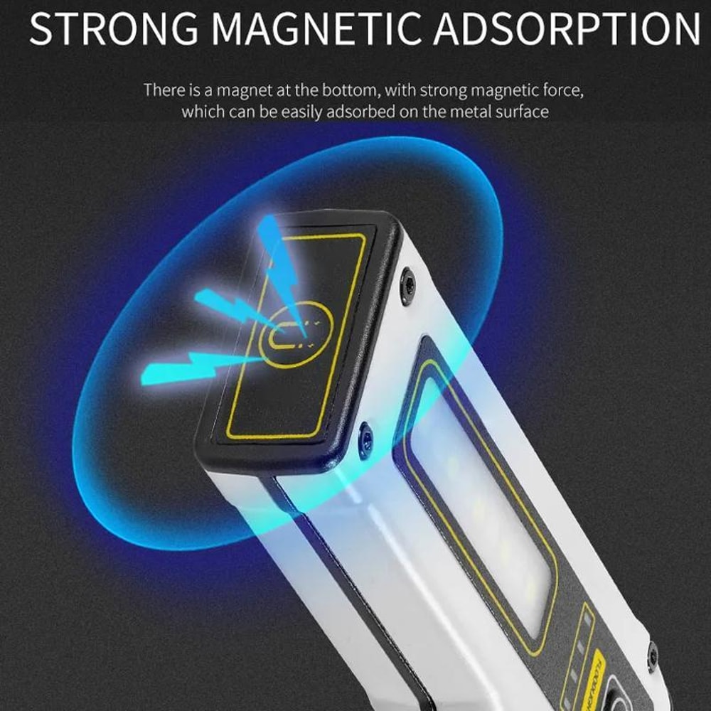 LED Work Light With Power Display Magnetic COB Flashlight For Emergency Repair Outdoor Use 11