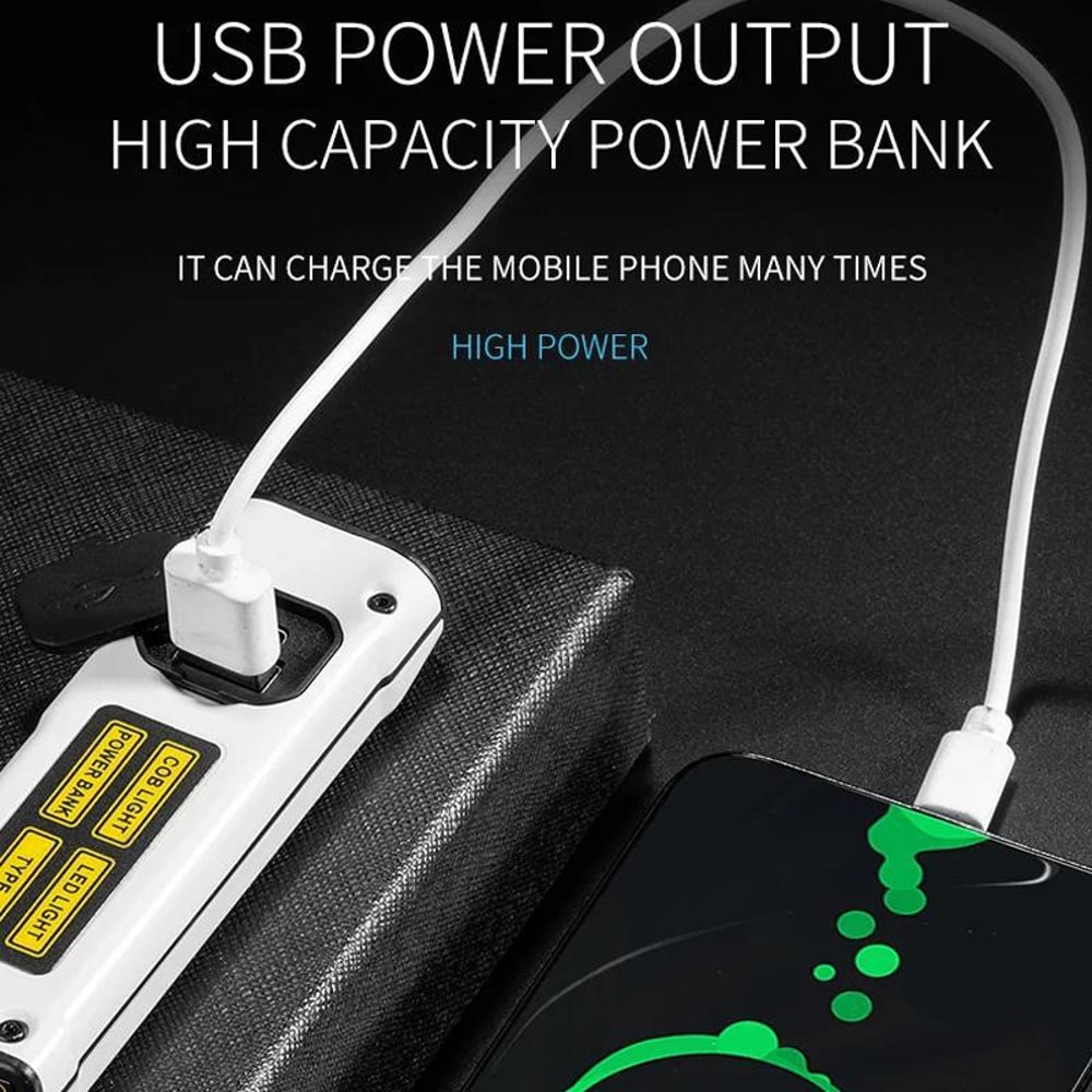 LED Work Light With Power Display Magnetic COB Flashlight For Emergency Repair Outdoor Use 13