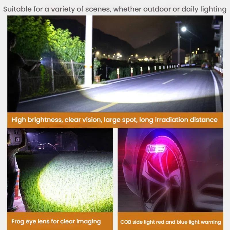 LED Work Light With Power Display Magnetic COB Flashlight For Emergency Repair Outdoor Use 7