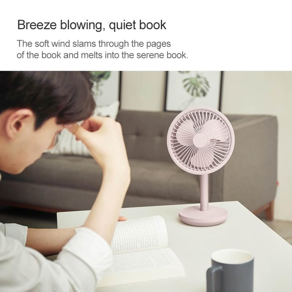 SOLOVE USB Rechargeable Desk Fan Portable Mini Desktop Fan