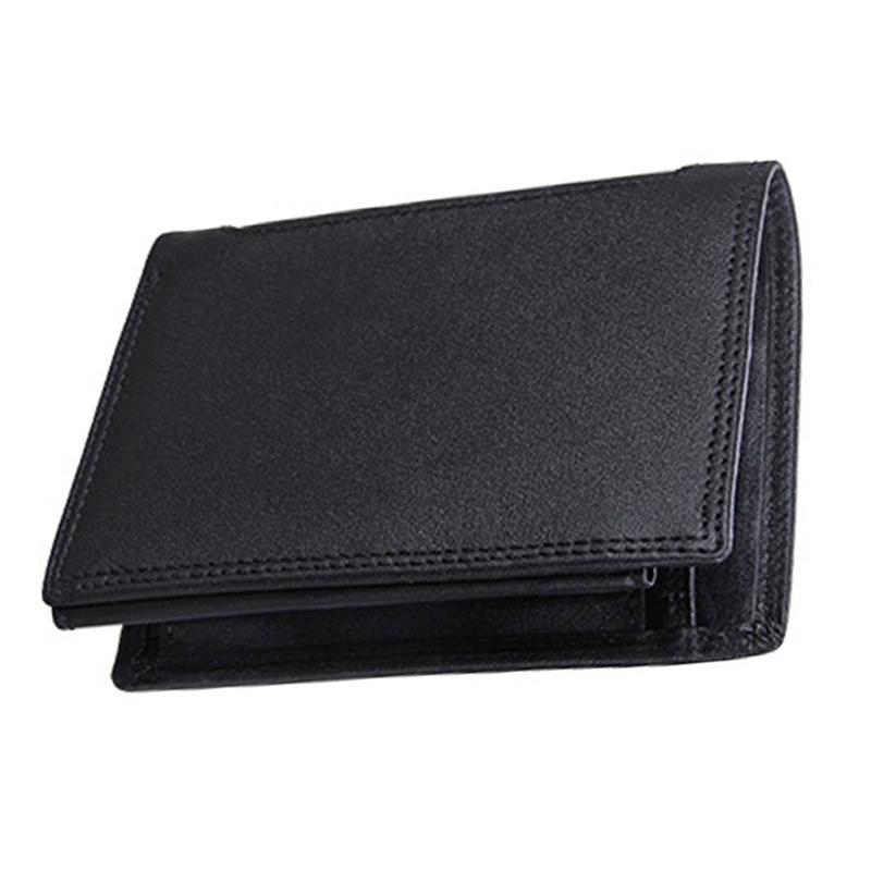 RFID Blocking Cowhide Leather Card Holder Wallet Slim Mens 3 Fold Design 2