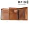RFID Blocking Cowhide Leather Card Holder Wallet Slim Mens 3 Fold Design 10