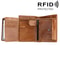 RFID Blocking Cowhide Leather Card Holder Wallet Slim Mens 3 Fold Design 10