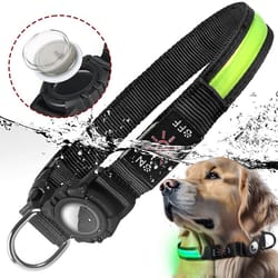 led airtag dog collar waterproof gps tracker collar with quick release