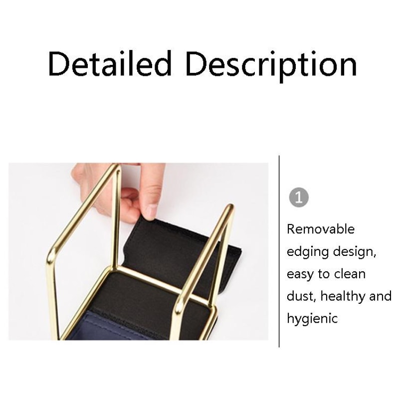 Royal Blue Leather Makeup Brush Holder Desktop Pen Storage Organizer Bucket 4