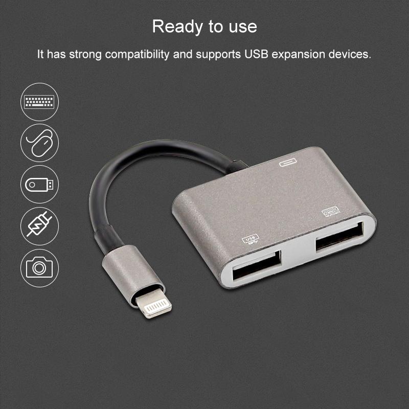 3 In 1 Lightning OTG Adapter With USB And Keyboard Port For Fast Data And Charging 3