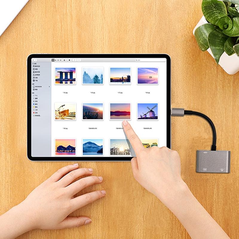 3 In 1 Lightning OTG Adapter With USB And Keyboard Port For Fast Data And Charging 4