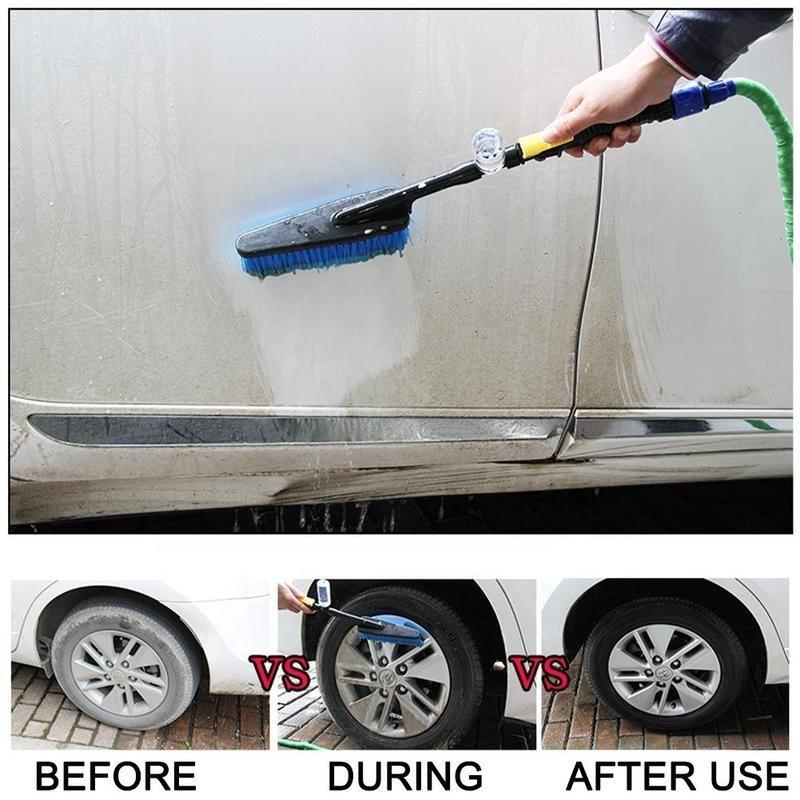 Car Wash Brush with Foam Spray Bottle, Long Handle Soft Bristle Car Cleaning Kit